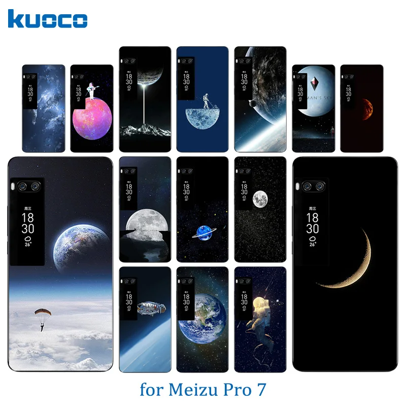 Для Meizu pro 7 чехлы для телефонов с рисунком космический мир мягкий ТПУ чехол