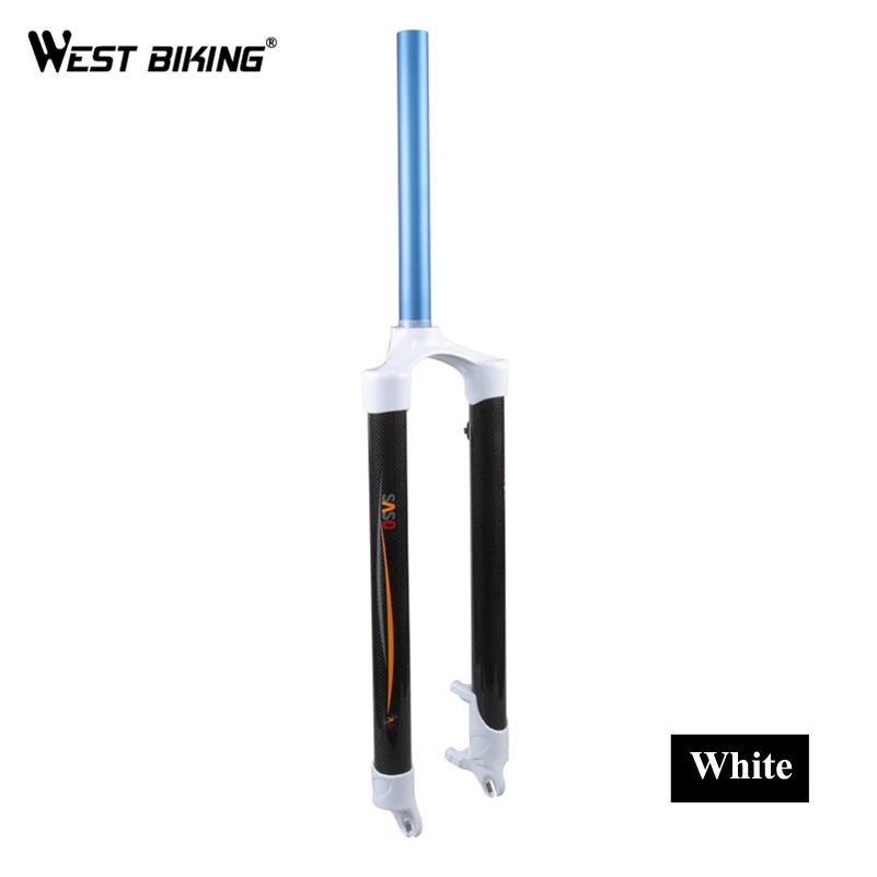 white WEST BIKING Bicicletas велосипед 26 дюймов не подвесная углеродная вилка, замок Dis Тормозная вилка Велосипедное оборудование велосипедная жесткая вилка - Цвет: white