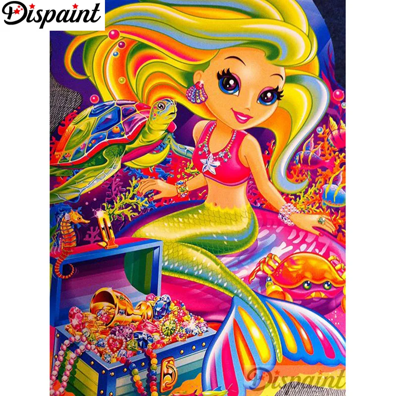 

Dispaint Full Square/Round Drill 5D DIY Diamond Painting "Colored mermaid" Embroidery Cross Stitch 3D Home Decor A12883
