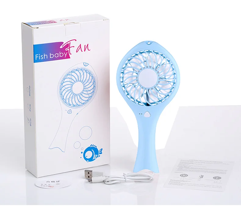 Мини Ручной Рыбий USB Аккумулятор Перезаряжаемый охлаждающий воздух вентилятор