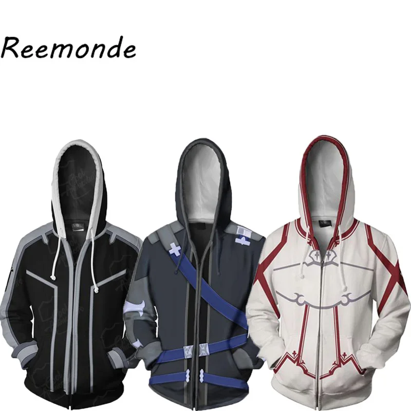 Толстовка с капюшоном изображением меча из аниме Искусство Онлайн свитшот для