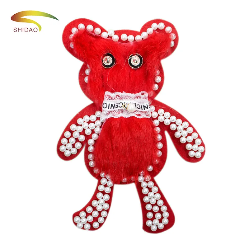 

Cartoon bear large size cloth a string of beads patch applique a fashion sweater T-shirt patch for the decoration post