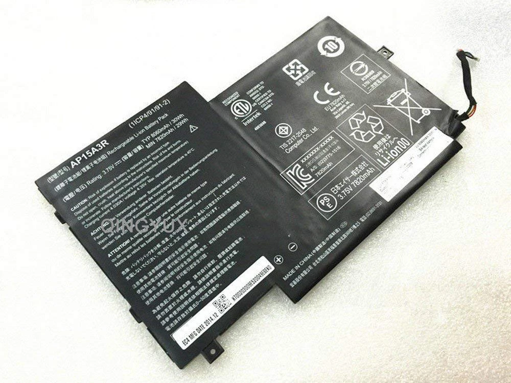 Аккумулятор для ноутбука QINGYUX 3 75 V 30Wh 8060mAh AP15A3R совместим с Acer Aspire Switch 10 SW3 013 Series