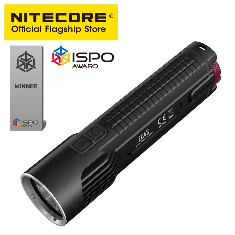 NITECORE EC4S светильник с высоким потоком, наружный светильник с литиевой батареей, светодиодный Мощный светильник, водонепроницаемый светильник-вспышка