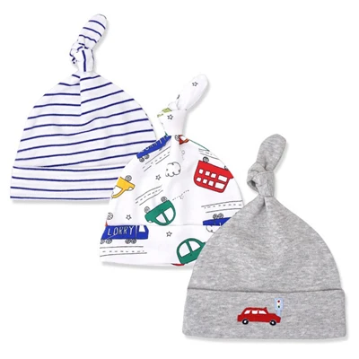 NO.7 Baby Hat 3 шт/партия 0-6 месяцев Новорожденный ребенок шляпа хлопок печати шапки Детские аксессуары - Цвет: NO.7 Baby Hat