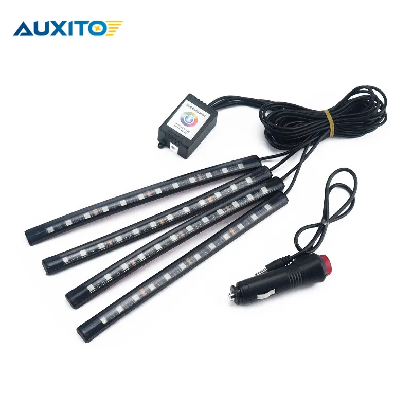 Интерьер автомобиля RGB Светодиодные полосы света атмосфера украшения лампа с