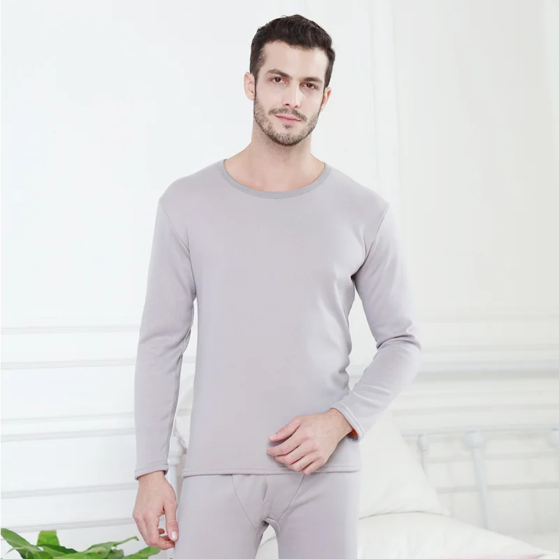men light grey Термо нижнее белье для мужчин эластичные облегающие кальсоны тонкие однотонные базовые Фитнес Трусы и Майки женские наборы - Цвет: men light grey