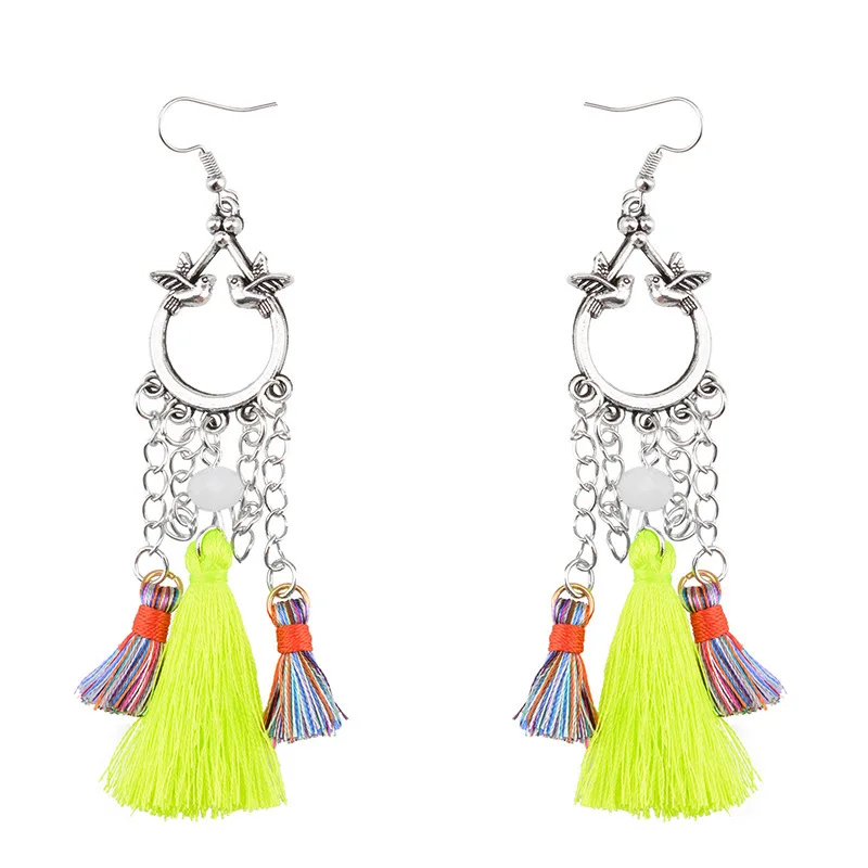 2018 Tassel Earrings For Women Ethic Bohemia Boho Style Short Tassels Vintage Statement Jewelry |