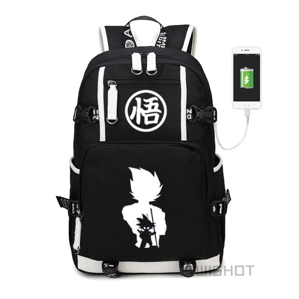 WISHOT Dragon Ball светящийся Многофункциональный рюкзак с usb зарядкой Холщовая Сумка