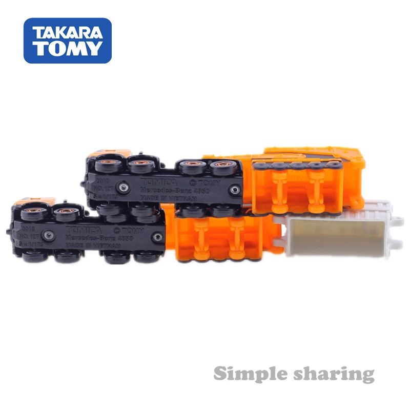 Tomica № 127 Mercedes Benz 4850 Тип 240 Schnabel трейлера Takara Tomy Литье металла trail модель автомобиля kit грузовой автомобиль тягач аварийная машина детские игрушки