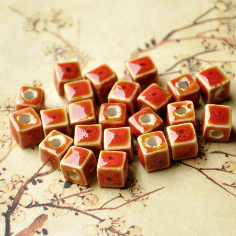 Разноцветные квадратные керамические разделители 20 шт. 8 мм бисер сделай сам
