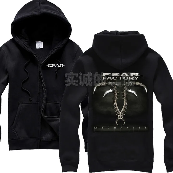 9 видов конструкций верхняя одежда Fear Factory Мягкие теплые хлопковые рок толстовки