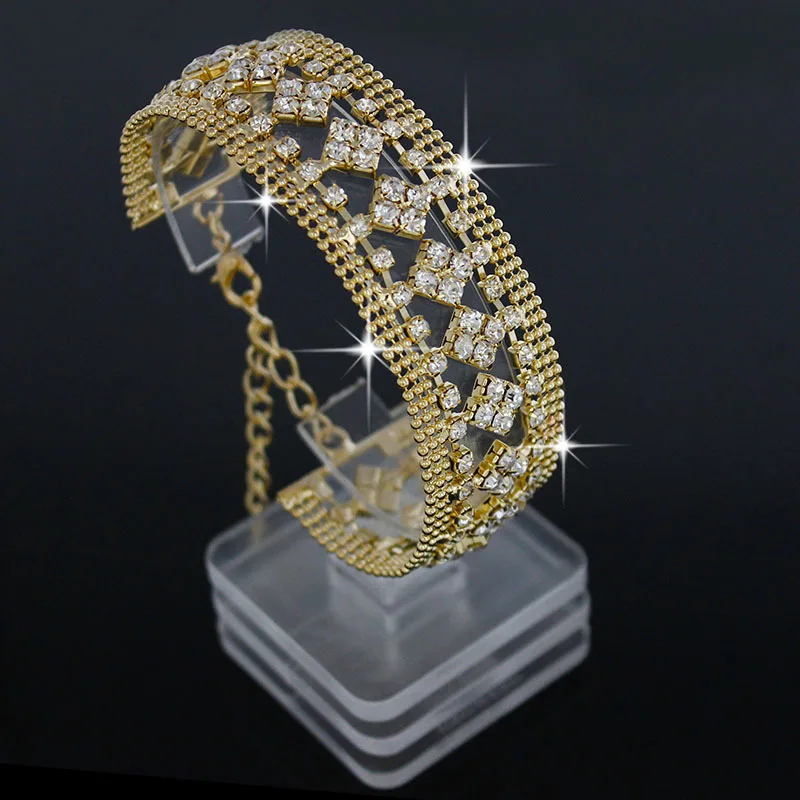 F & U новые модные золотистые/Серебристые ювелирные изделия с кристаллами полые