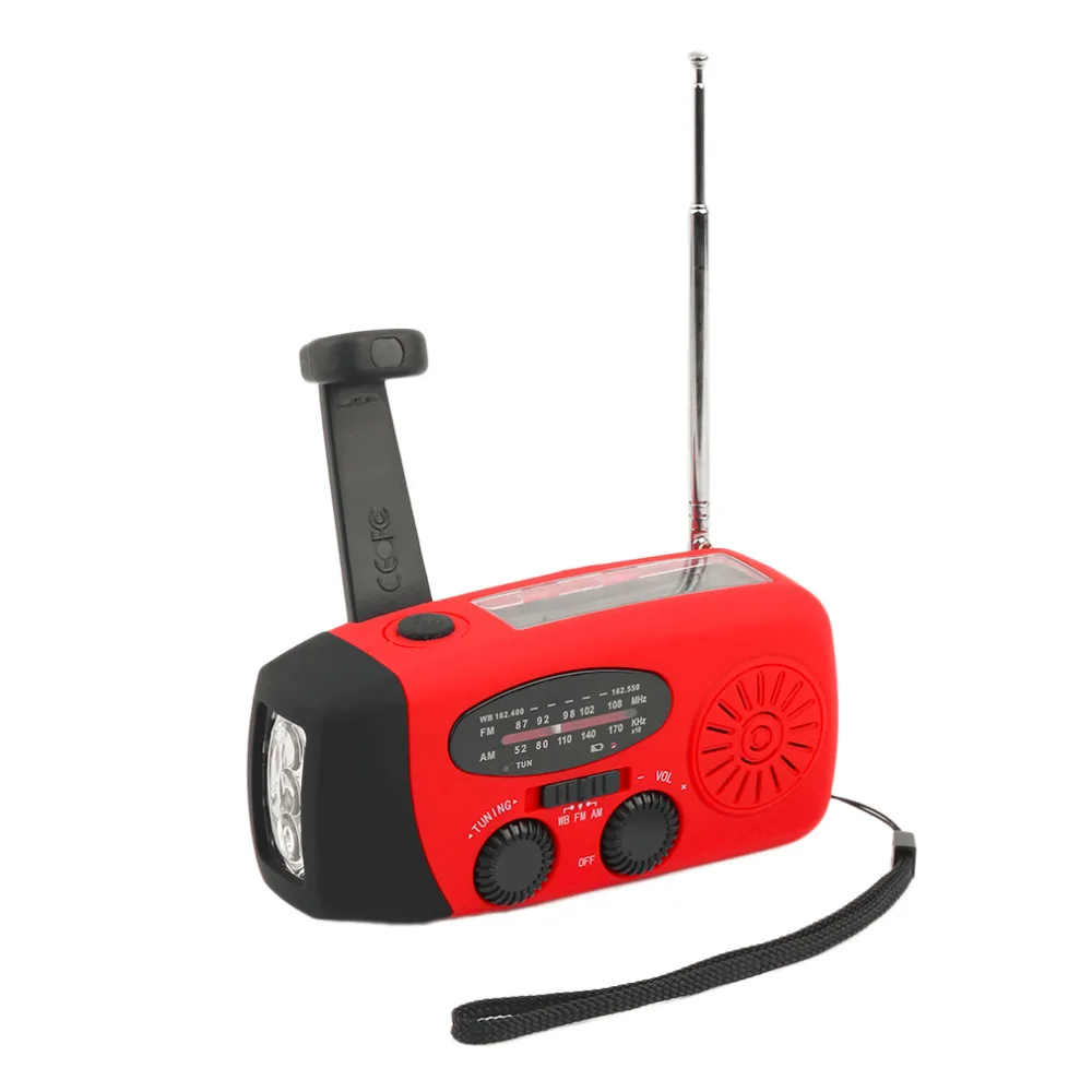 3 in 1 Emergency Charger Hand Crank Generator Wind/Solar/Dynamo Powered FM/AM Radio Phones Chargers LED Flashlight Hot Sale | Лампы и