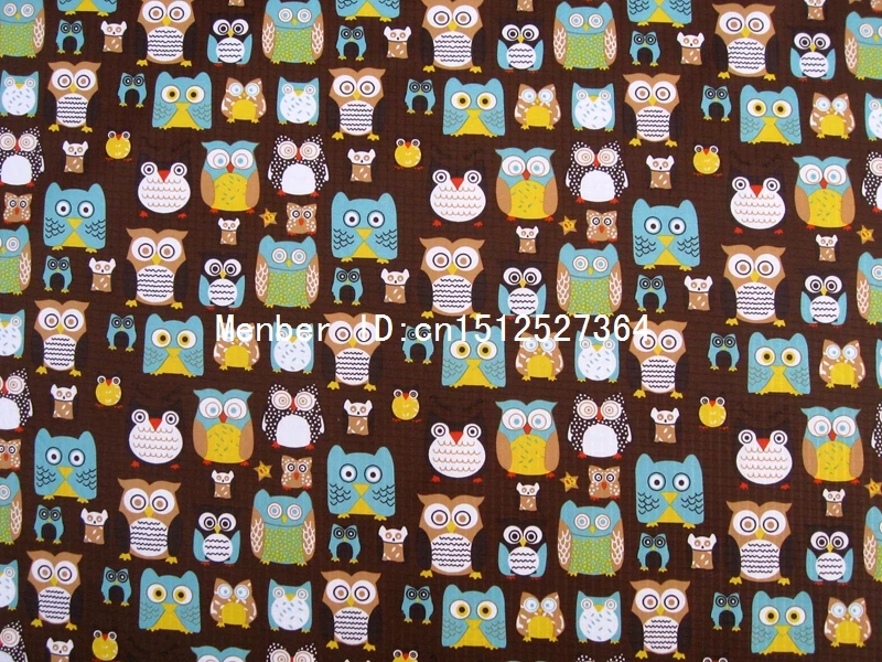 WF276 - PVC coated waterproof fabric Owls on Brown | Дом и сад