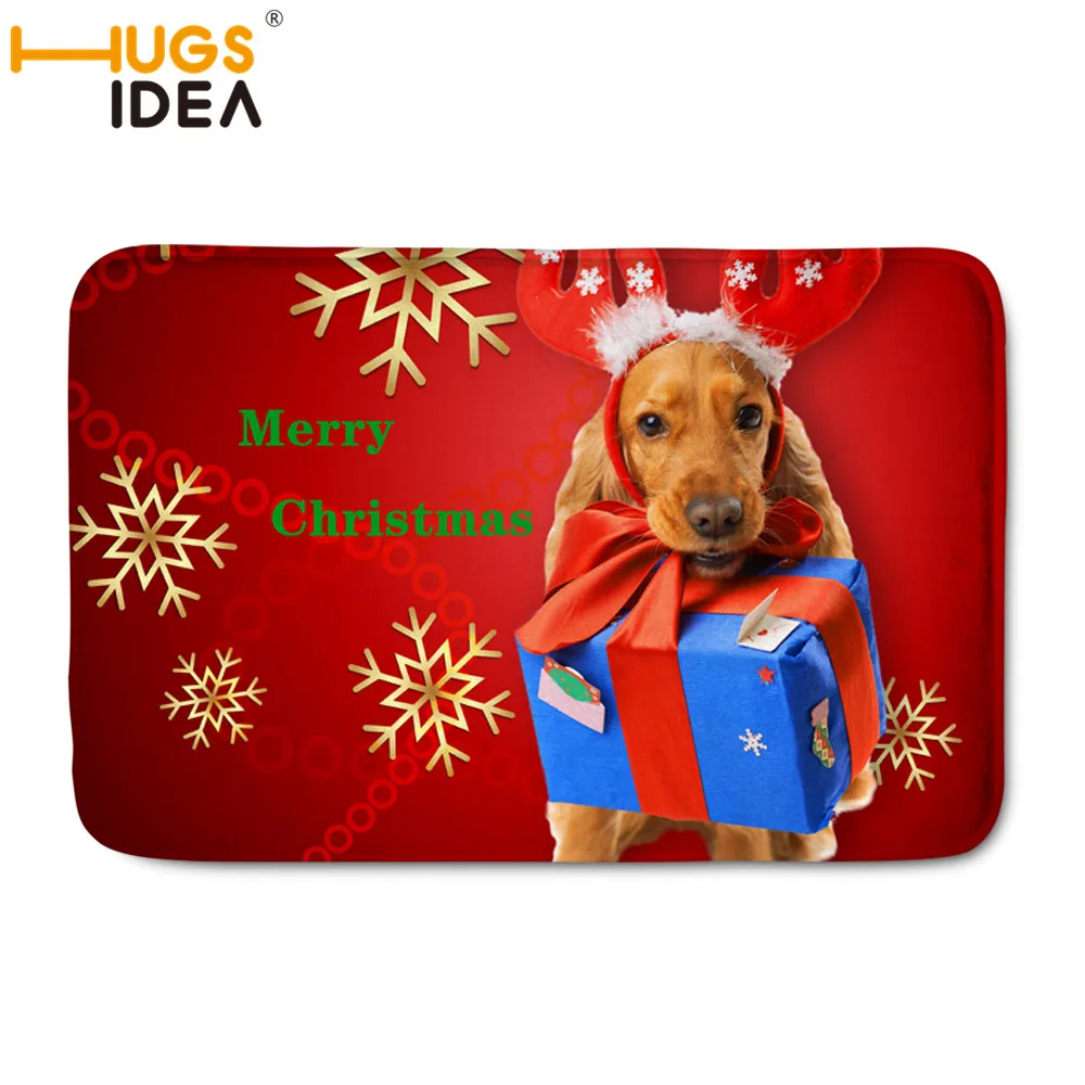 HUGSIDEA коврики для дверей Забавный коврик сна кошки Рождественская собака вход в