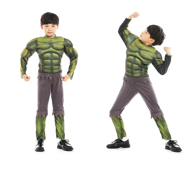 jumpsuit Костюм Халка для детей, для мальчиков, Невероятные детские супергерои, Мстители, Халк, Брюс, баннер, Маскарадные костюмы на Хэллоуин - Цвет: jumpsuit