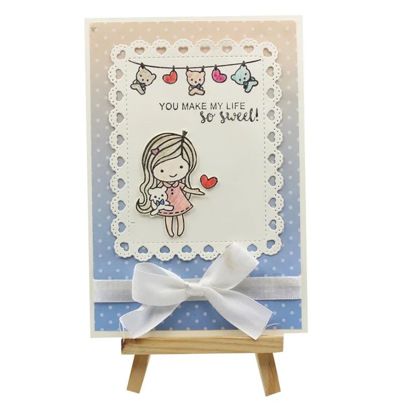 KSCRAFT сердце прямоугольная рамка металлические режущие трафареты для DIY