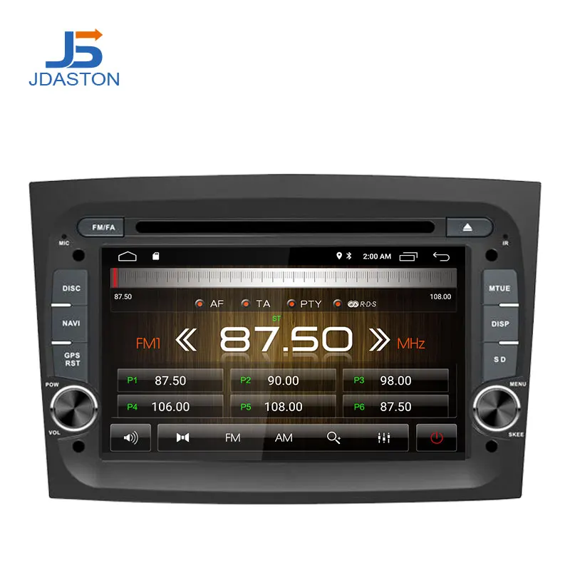 JDASTON Android 10 автомобильный DVD плеер для Fiat Doblo 2015 2016 GPS навигация один Din