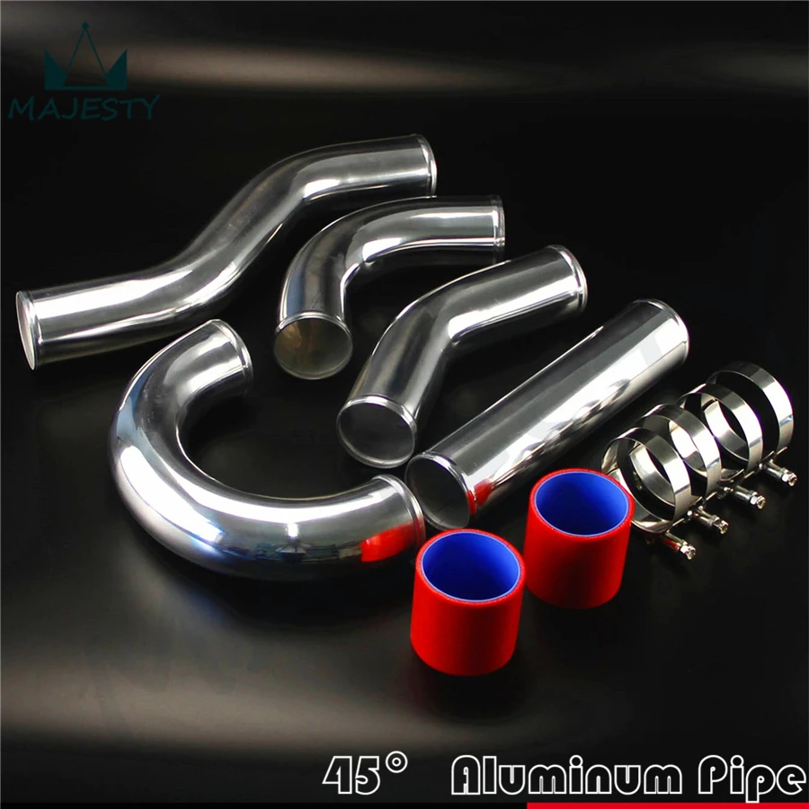 45 градусов 63 мм 2 5 дюйма алюминиевые трубы для турбо интеркулера + силиконовый