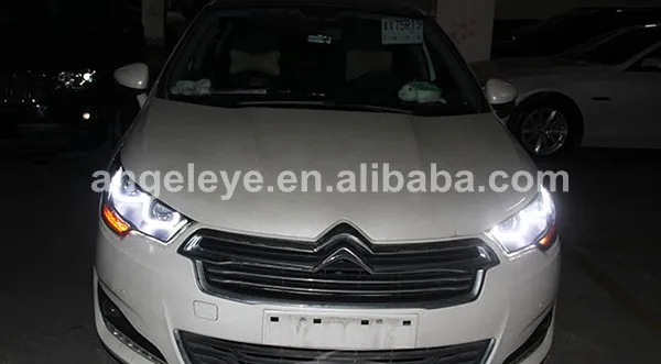 Для CITROEN C4L светодиодный налобный фонарь с DRL линзы проектора bi xenon 2012 до года