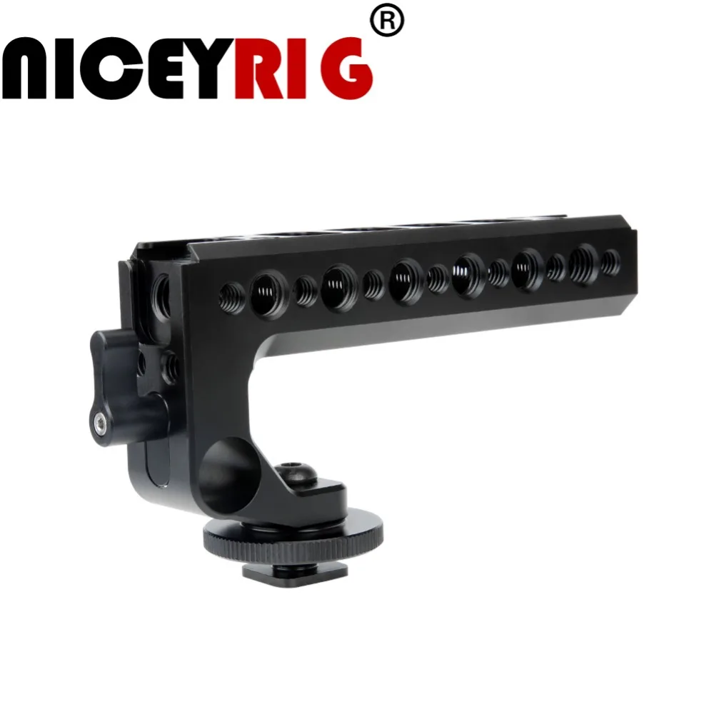 NICEYRIG камера ручка Верхняя ручка Сырная ручка DSLR камера клетка верхняя ручка с 15 мм стержень отверстие Холодный башмак Горячий башмак 1/" 3/8"