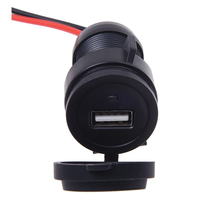 Мотоциклетное зарядное устройство USB 12 в прикуриватель черный водонепроницаемый