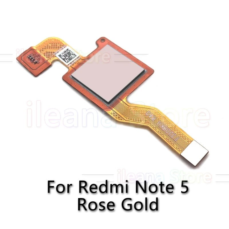 Note 5 Rose Оригинальная Кнопка возврата домой датчик отпечатков пальцев гибкий кабель для Xiaomi Redmi Note 5 Plus Pro Телефон Запчасти - Цвет: Note 5 Rose