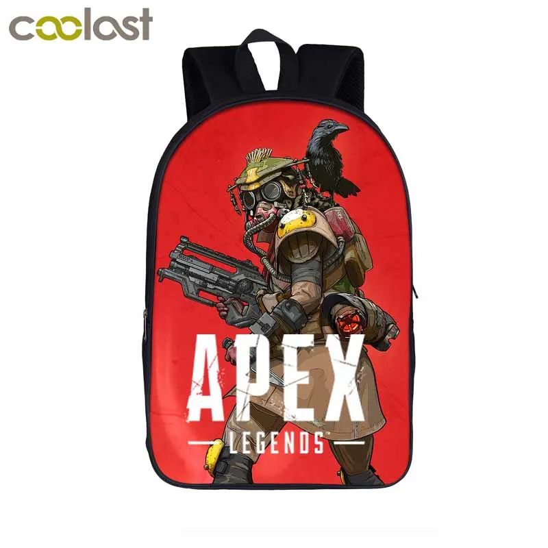 Рюкзак Apex Legends для подростков мальчиков и девочек; детские школьные сумки; Gibraltar Bloodhound; рюкзак с рисунком героя; детская сумка для книг; подарок - Цвет: 16apexlegends05