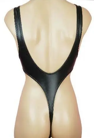 Женское боди из искусственной кожи эротическое сексуальное нижнее белье 5