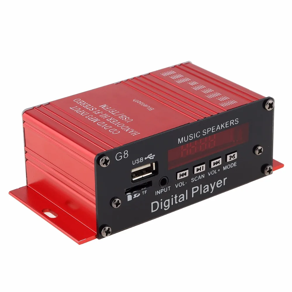 G8 2CH Bluetooth Car Audio Power Amplifier FM Radio Player Support SD / USB DVD MP3 with Remote Controller |