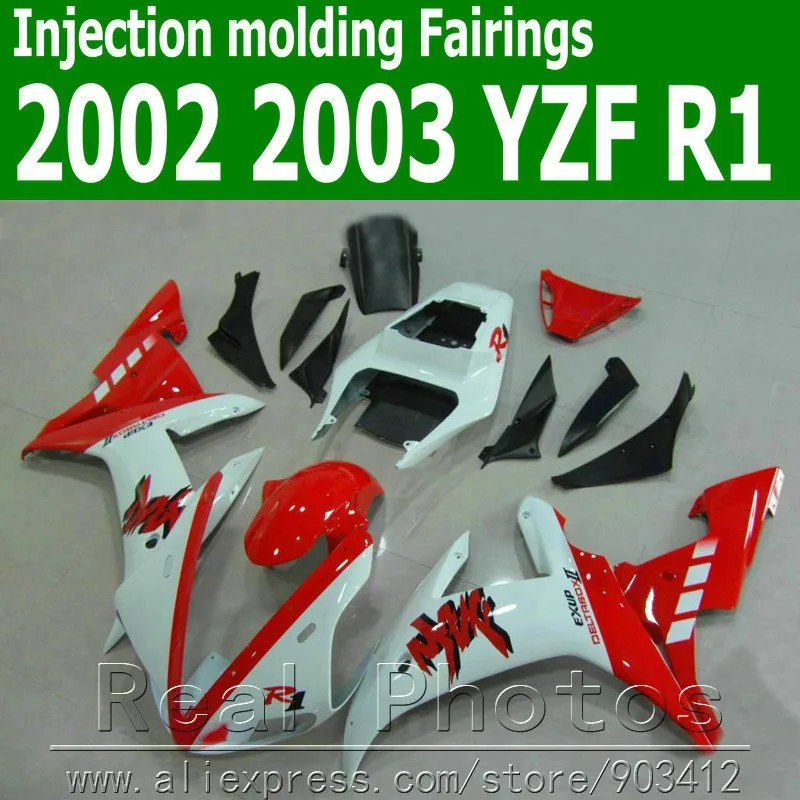 100% литье под давлением Обтекатели для YAMAHA R1 2002 2003 YZF Пластиковый обтекатель