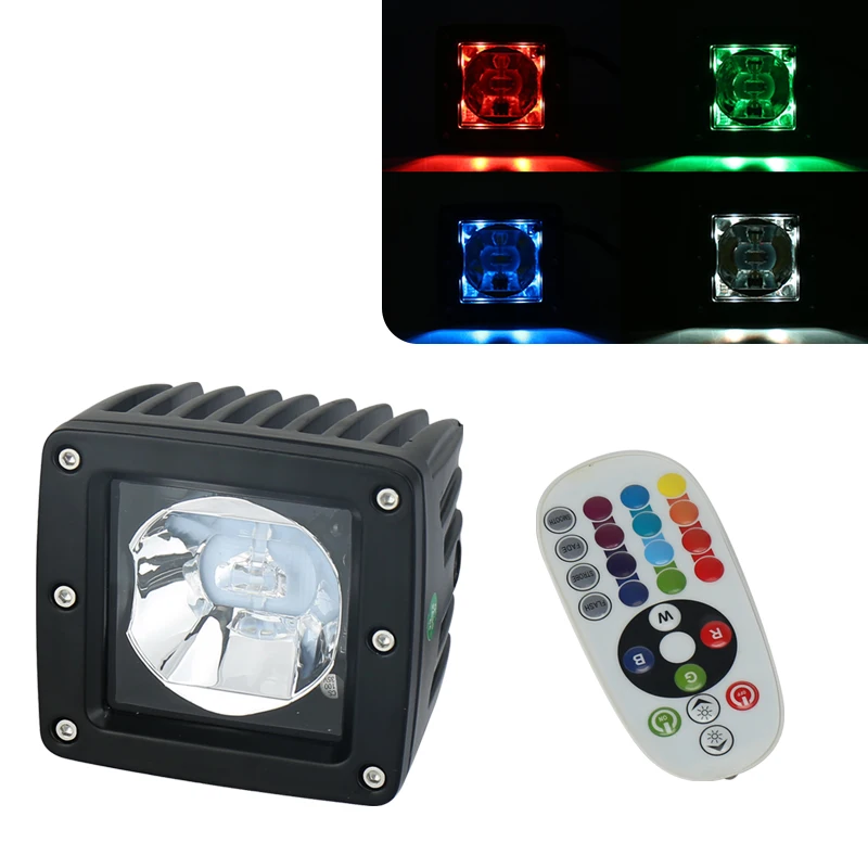 18 Вт Автомобильный светодиодный рабочий светильник RGB прожектор 12 В Светодиодная