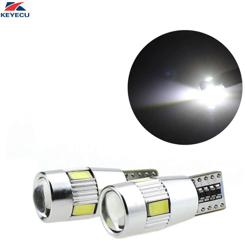 KEYECU 2 шт. яркий белый T10/W5W/194/168 5630 6SMD Canbus без ошибок автомобильная светодиодная