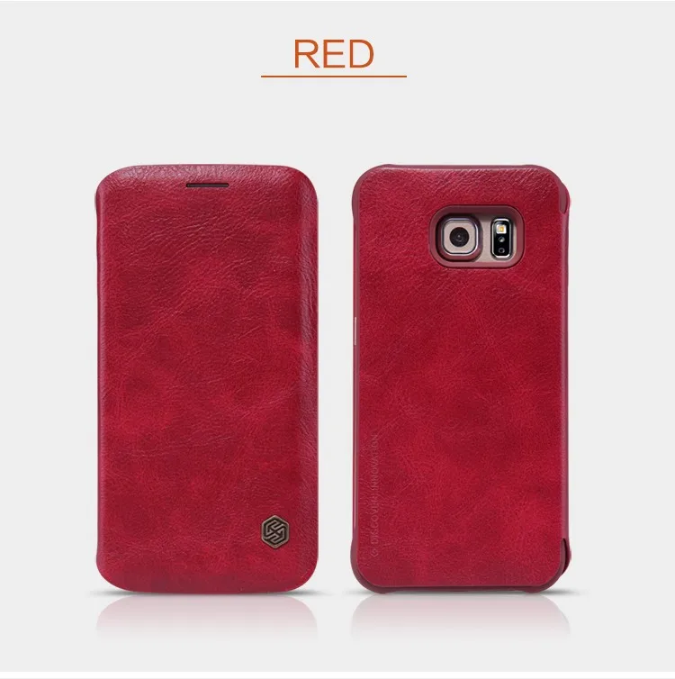 Nillkin Qin Series кожаный чехол для Samsung Galaxy S6 Edge роскошный чехол использовать тонкой кожи 360 Степень защиты с вышивка Крестом Пакет