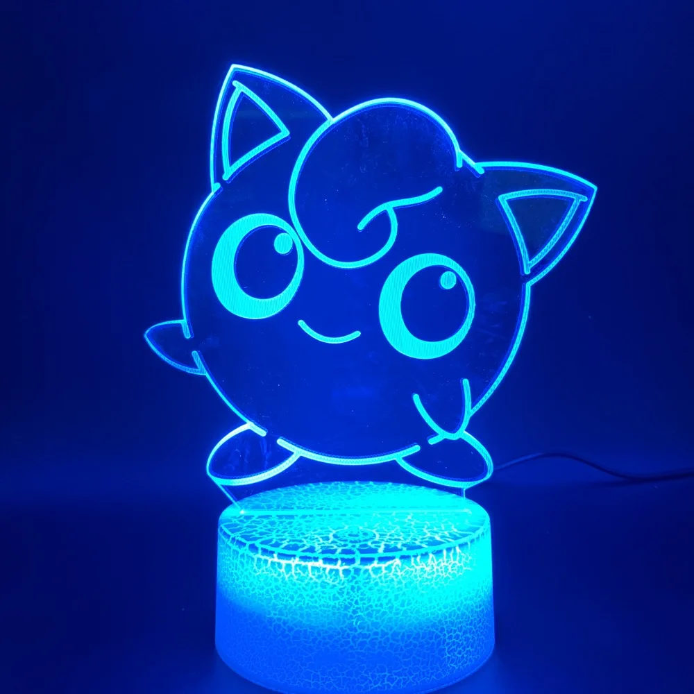 Милый Покемон Go Jigglypuff фигурка СВЕТОДИОДНЫЙ Ночник подарок на день рождения для детей спальня домашний декор детский ночник батарея Usb 3d лампа