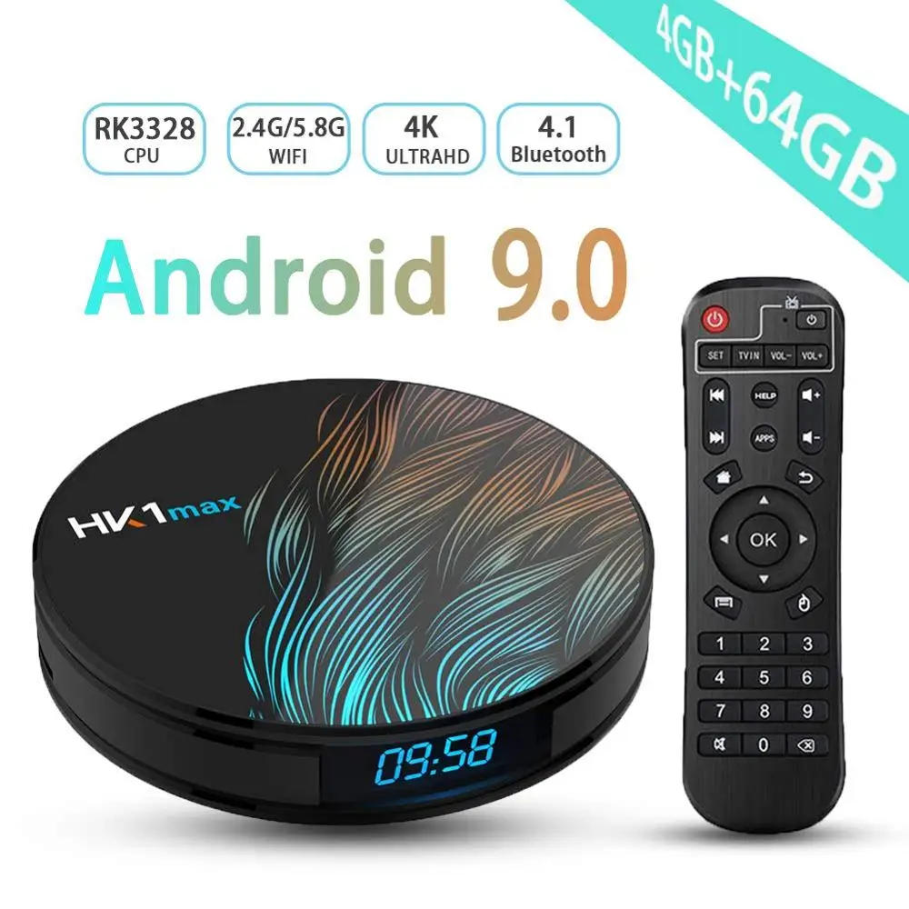 Приставка Смарт ТВ HK1 MAX Android 9 0 4 + 64 ГБ Wi Fi 2 4/5 8 ГГц 4K H.265|ТВ-приставки и медиаплееры| |