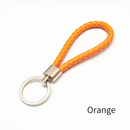 orange 1 шт., кожзам, плетеная веревка, брелок, сумка, подвеска, сделай сам, ювелирные аксессуары, брелок для ключей, автомобильный брелок, для мужчин и женщин, брелок - Цвет: orange