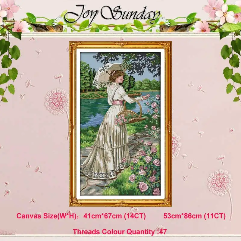 Picking flowers Красивая женщина, счетный Набор для вышивки крестом 11CT 14CT, Набор для вышивки крестом,, Набор для вышивания крестиком, Набор для вышивания, рукоделие - Цвет: Picking flowers
