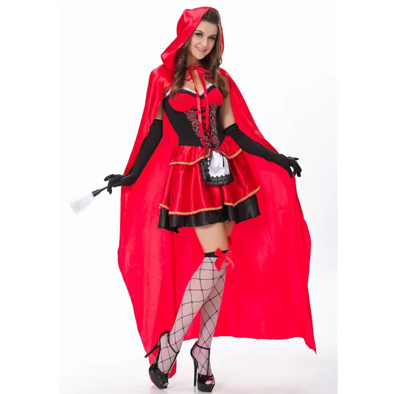 Хэллоуин маленький красный костюм с капюшоном для верховой езды платье