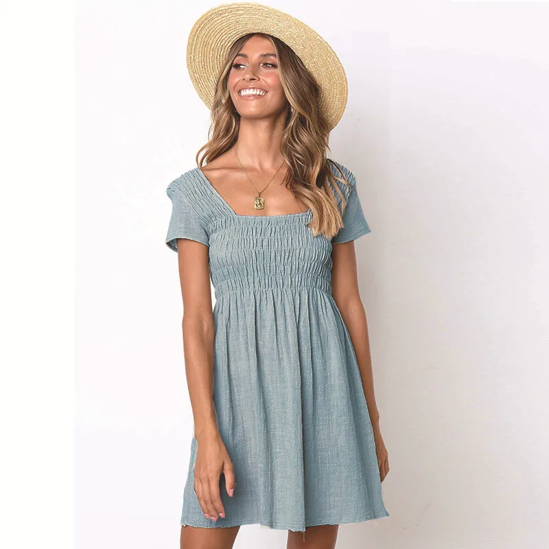 Ameision модные летние Femme сексуальное платье короткий рукав Твердые Slim Fit