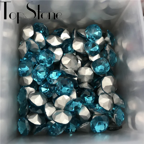aquamarine TopStone классический толстый квадратный кристалл необычный камень Pointback стеклянные стразы 8 мм, 10 мм, 12 мм, 14 мм, 18 мм для изготовления ювелирных изделий - Цвет: aquamarine