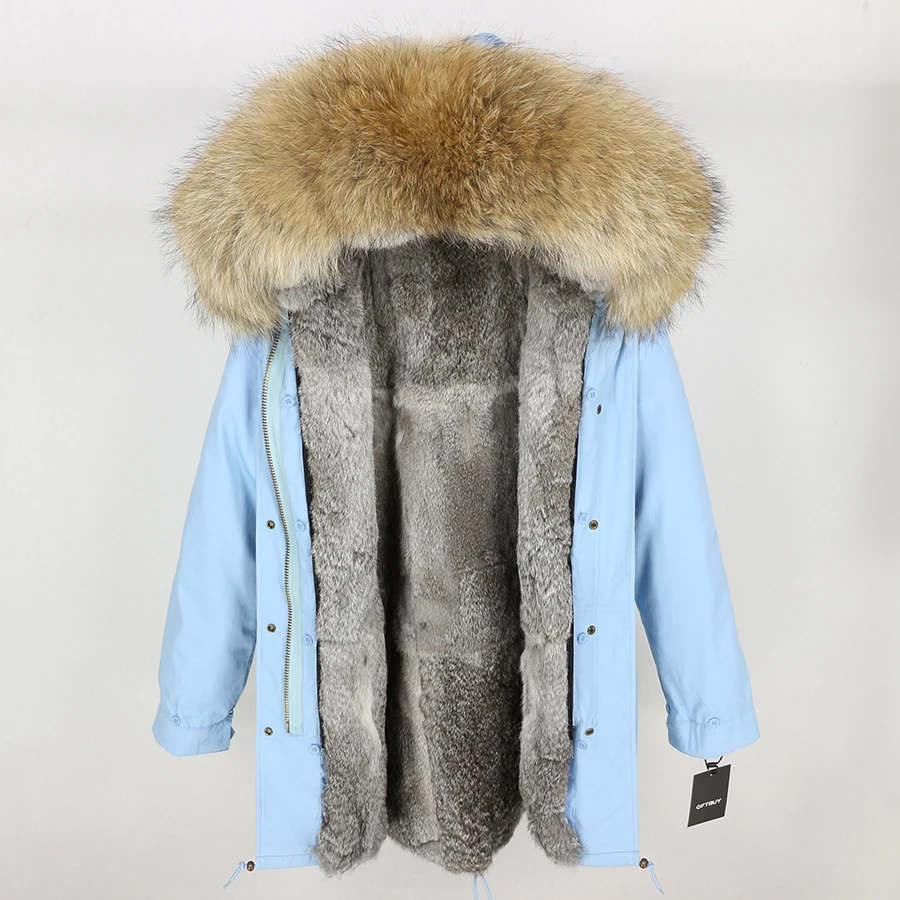 15 OFTBUY, пальто с натуральным мехом, длинная парка, зимняя куртка для женщин, воротник из натурального меха енота, капюшон, подкладка из меха серебристого кролика, уличная одежда, бренд - Цвет: 15