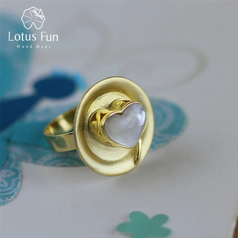 Lotus Fun реальные стерлингового серебра 925 природных ручной Сердце Любовь Торт и