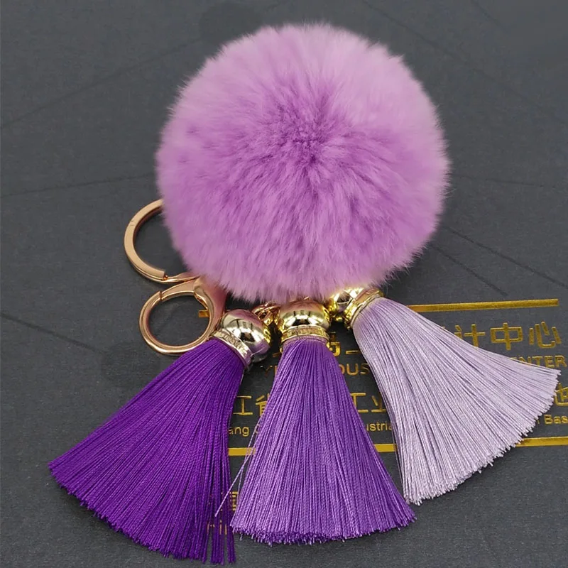 Новинка 1 шт. пышные шаровые брелоки с кисточками милые Брелоки для ключей