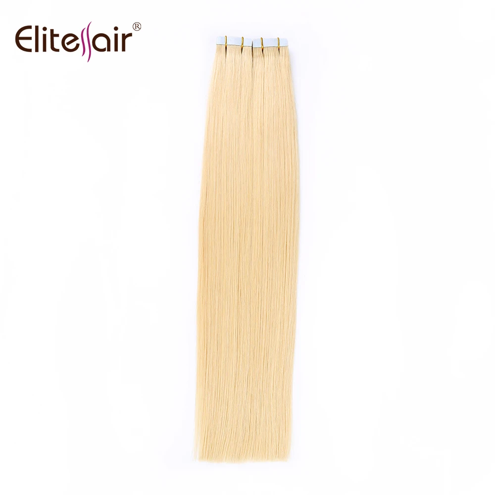Elitessair Tape In Remy Hair Extensions 16&quot 18&quot 20'' Cuticle Virgin PU Invisible Extension 20pcs Free Shipping |