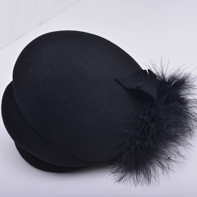Шляпа фетровая женская в корейском стиле милый модный шерстяной головной убор