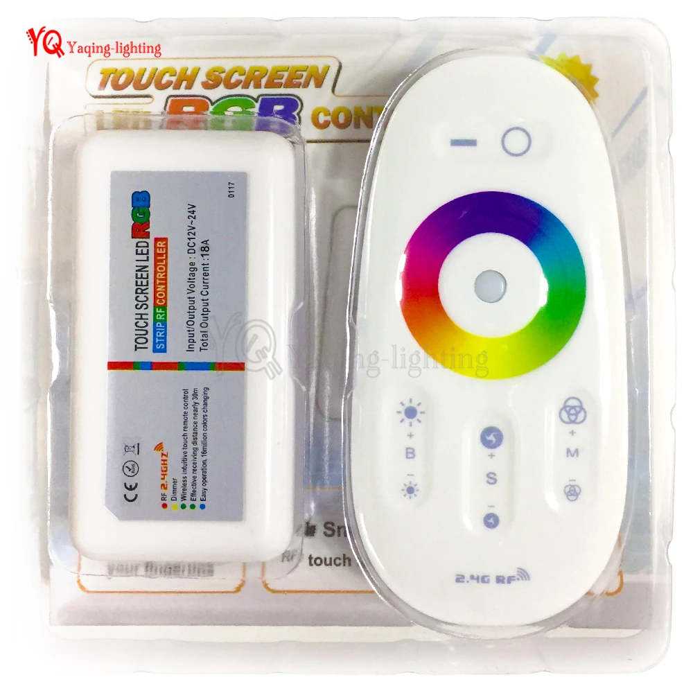 DC 12 В 24 В RGBW RGB светодиодный контроллер RF сенсорный экран пульт дистанционного управления 6А на канал для smd 5050 Светодиодный светильник-полоска лампа светильник