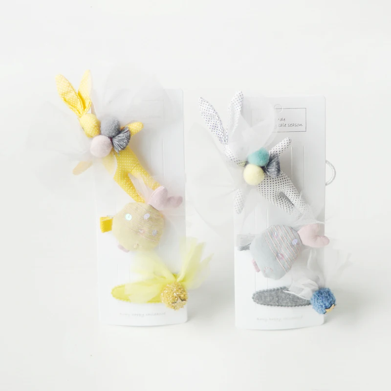 3 шт./компл. милый кролик эластичная резинка для волос детский ободок 2 заколки