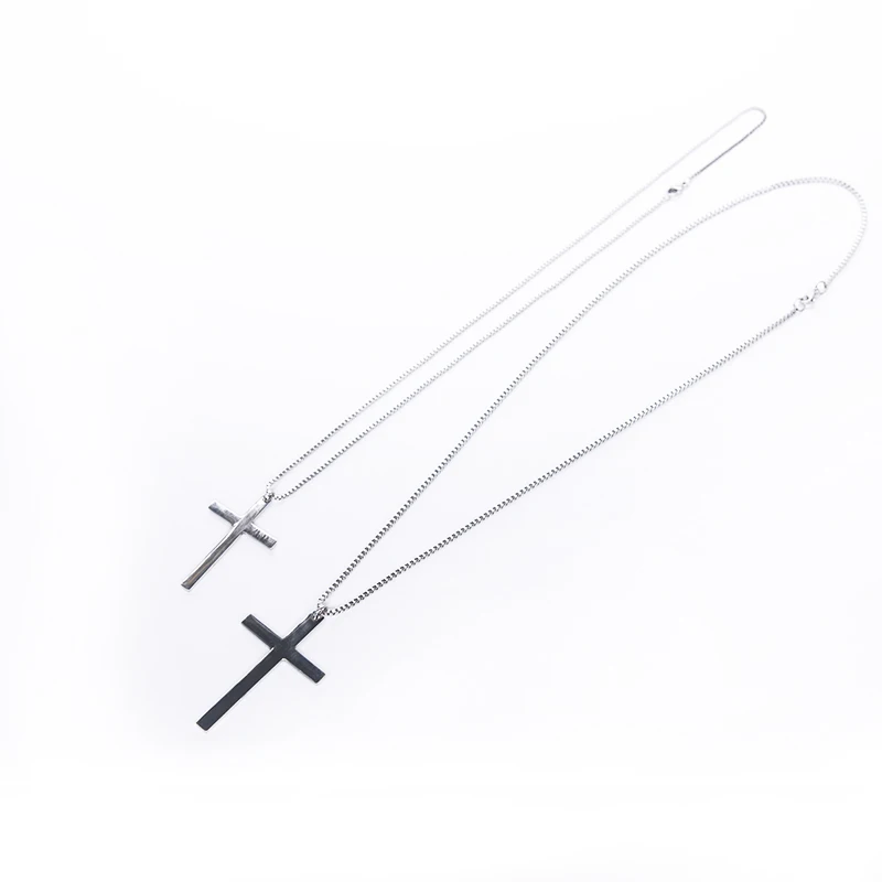 1pc Trendy Simple Cross Pendant Necklace Women Girl Kids Mini Charm Silvery Color Jewelry Crucifix Christian Ornaments|Цепочки| |